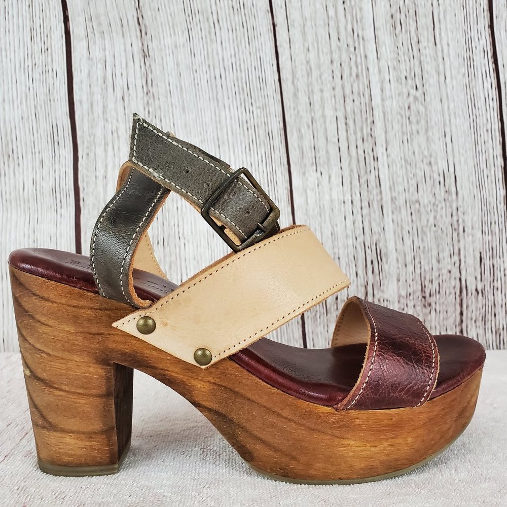 Bed Stu Marilyn Platform Heel Strap Sandals Sz 7.5